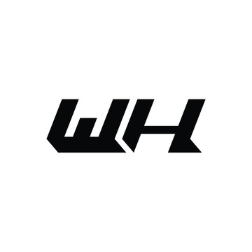 WH monogram logo design letter text name symbol monochrome logotype alphabet character simple logo