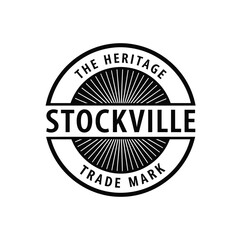 Fototapeta premium Vector illustration icon black and white stockville trade mark logo on a with sunburst design