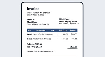 Digital Invoice on Smartphone Screen - Business Finance and Accounting Concept