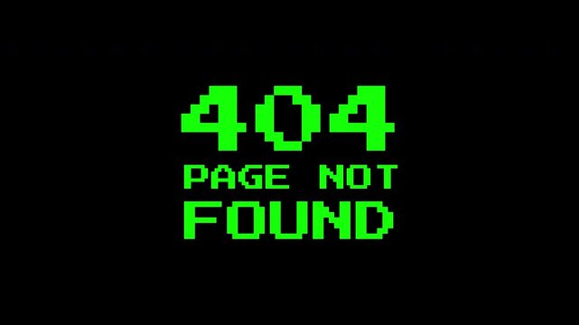 Error 404 page not found error message in green for web design projects, to add a vintage touch. Suitable for website design mockups.