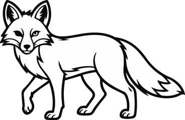 Naklejka premium Fox repeat pattern line art for textile