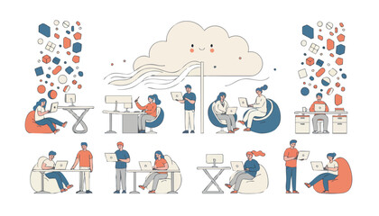 Obraz premium Optimized Cloud Data Management for Flexible Professional Workflows and Team Productivity