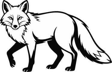 Obraz premium Fox coloring page line art for print