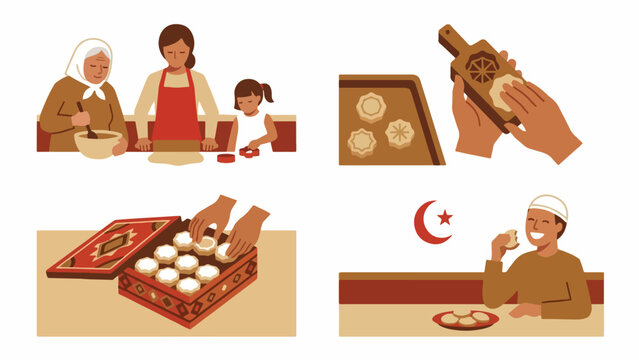 Family Baking Traditional Eid Cookie Sweet Preparation Set