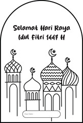 Obraz premium eid al fitr label food jar hampers lebaran sticker template