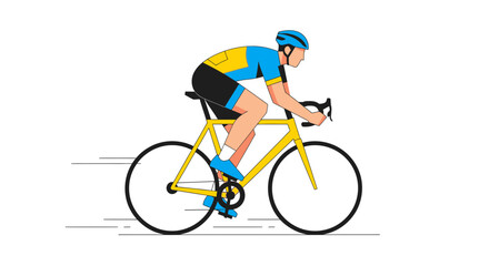 Fototapeta premium Cyclist Riding Bicycle, Sport and Fitness Vector Illustration