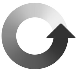 グレーグラデーションの循環矢印アイコン