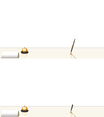 背景が透過された受付カウンター