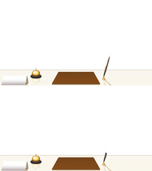 背景が透過された受付カウンター