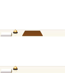 背景が透過された受付カウンター