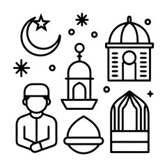 Obraz premium vector illustration of an islamic mosque