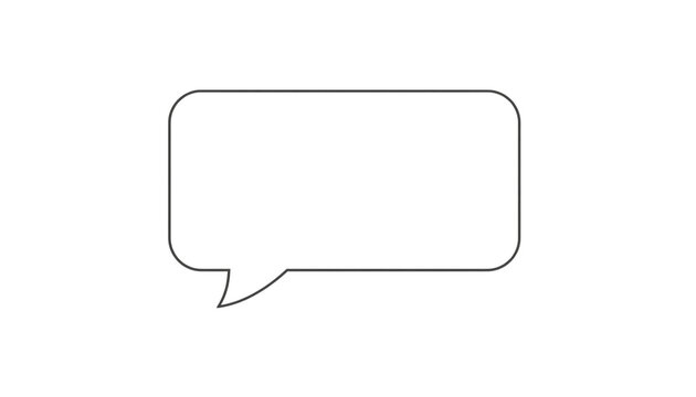 White speech bubble with rounded corners and a small tail, casting a soft shadow on a plain white surface alpha channel with white background
