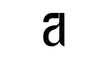 Black Lowercase Letter A Typography.