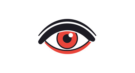 Red Eye with Black Eyebrow Illustration.