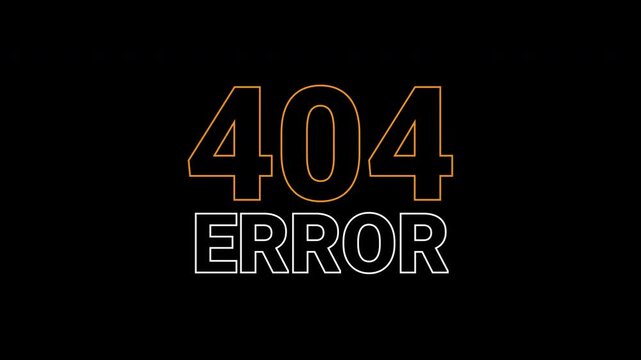 Error 404 symbol on black background, suitable for website design and technologyrelated projects requiring error concept visuals.