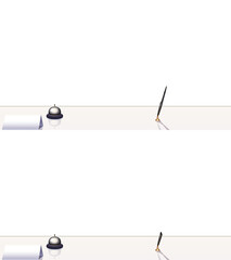 背景が透過された受付カウンター