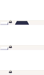 背景が透過された受付カウンター