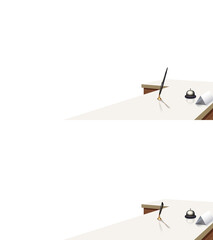 背景が透過された受付カウンター