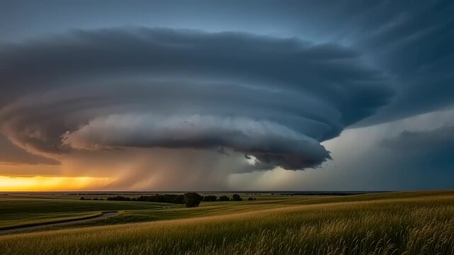 dramatic stormy weather with lightning bolt