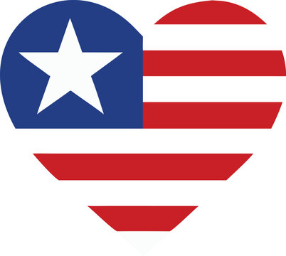 A heart shaped graphic combining the Liberian flag s colors and symbolic