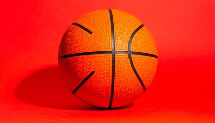 Fototapeta premium Orange Basketball on Red Background