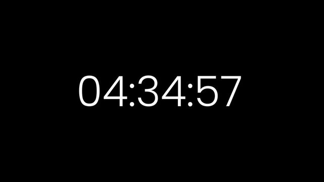5 Minute Countdown Timer Animation. Modern White Background Clock for Presentation and Productivity