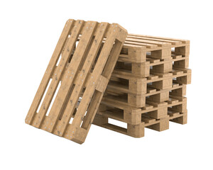 Wooden pallet on white background. Isolated 3D illustration © Sergey Ilin