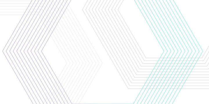 Abstract geometric background with purple and blue hexagonal line patterns on white background