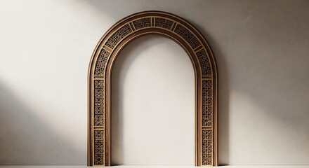 Decorative archway design with intricate carvings against a neutral wall