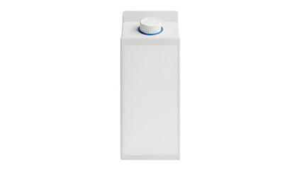 White milk carton isolated on transparent background