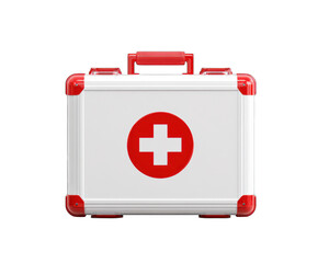 First aid kit emergency healthcare bag on transparent background