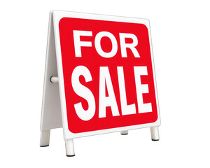 Red for sale sign real estate or sold for sale image on transparent background