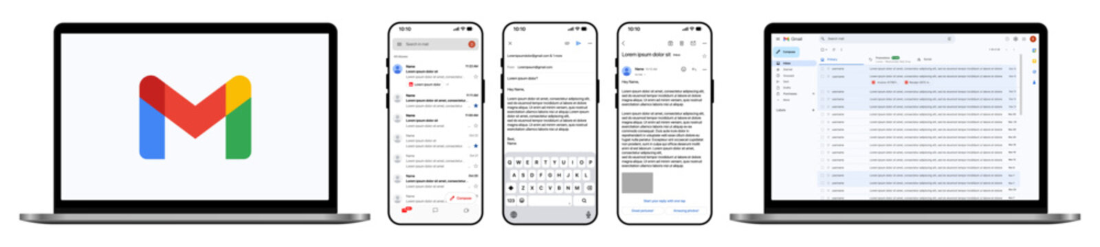 Gmail Email Service Interface on iPhone 17 and Laptop
Web and Mobile Inbox, Messaging and Communication Platform UI