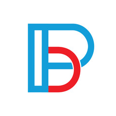 Obraz premium Modern Blue and Red BP Monogram Logo Design — Abstract Minimal Corporate Brand Icon
