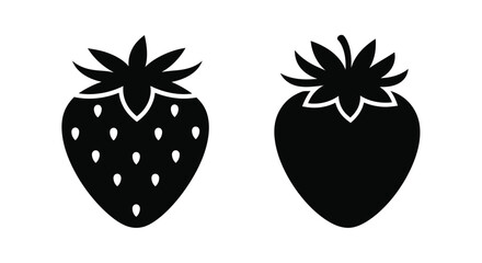 Two black strawberry shapes are displayed as a striking silhouette © MDHOJAIFA