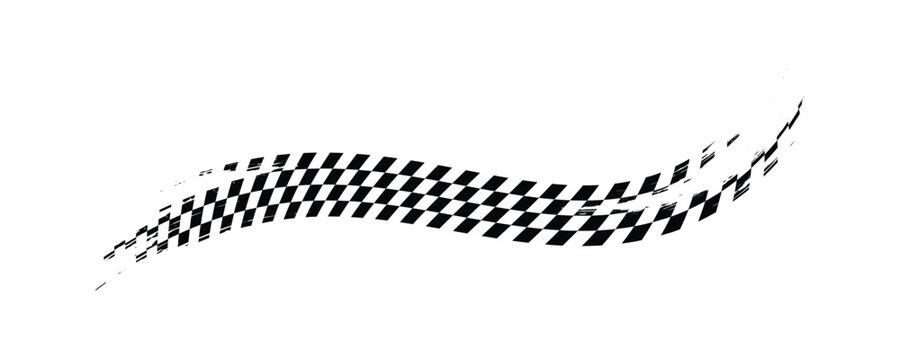 Race flags or checkerboard background. Chess game or rally sport car competition wallpaper. Tilted black and white squares pattern. Banner with checkered texture. Vector flat illustration