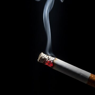 Close-up of burning cigarette smoke.