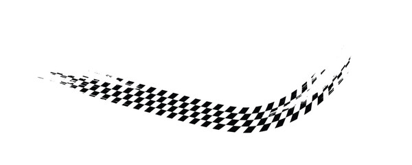 Naklejka premium Race flags or checkerboard background. Chess game or rally sport car competition wallpaper. Tilted black and white squares pattern. Banner with checkered texture. Vector flat illustration