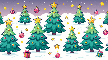 Fototapeta premium Festive Pine Tree Vector Winter Holiday Illustration