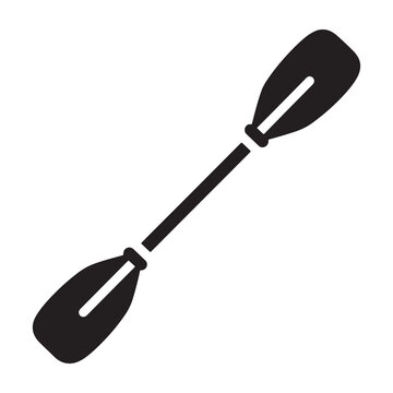 Black vector oar icon isolated on transparent background