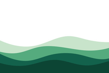 Obraz premium Abstract Green Layered Wave Landscape Background