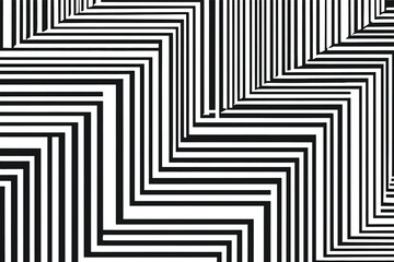 Abstract Vector Striped Background. Black and White Stripes . Wave Stripes . Curved Lines 