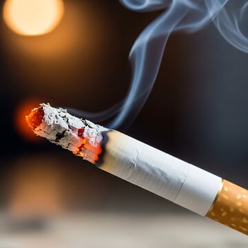 Close-up of burning cigarette smoke.