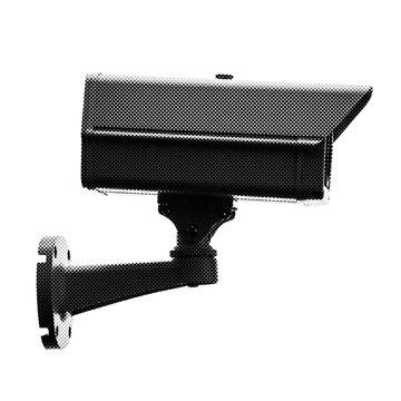 Halftone Security CCTV Surveillance Camera Vintage Collage Transparent PNG