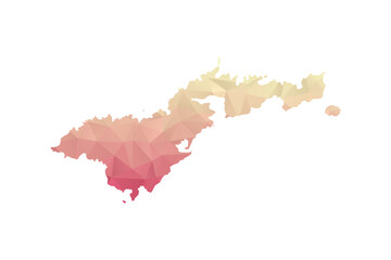 American Samoa Map - Polygon Style Vector Illustration in Peach and Pink Gradient, Low Poly Geometric Design, Isolated on White Background for Infographics and Projects. © Whatever