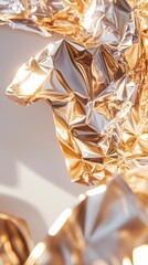 digital technology golden aluminum foil poster background
