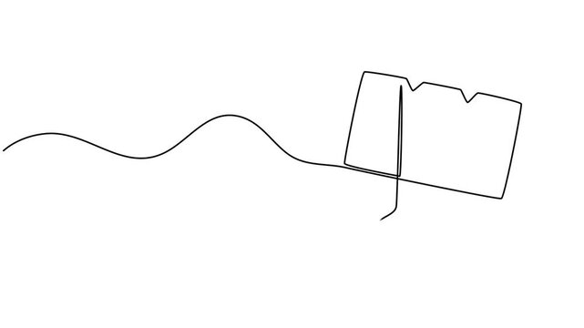 binder clips animation continuous one line drawing, Self drawing line animation paper clip Attach continuous one single line drawn concept video, Minimal linear contour forming attachment symbol. pro.