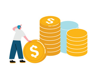 お金を稼ぐ男性