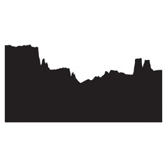 Obraz premium Rock formation silhouette against white background iconic natural landscape desert scene