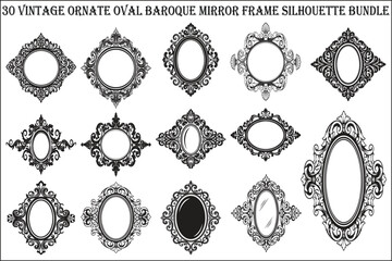 Obraz premium Baroque Oval Mirror Frame Bundle